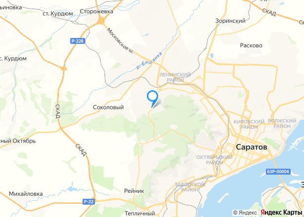 Дом 362,3 кв.м. и земельный участок 1005 кв.м. в Саратове - Изображение местоположения