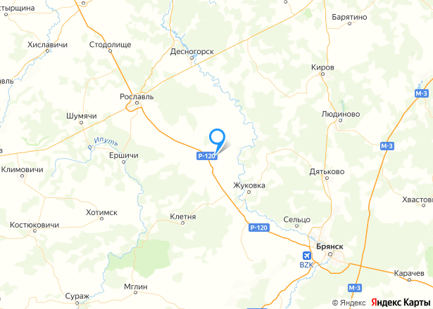 34/100 доли дома и 34/100 доли земельного участка в Брянской обл. - Изображение местоположения