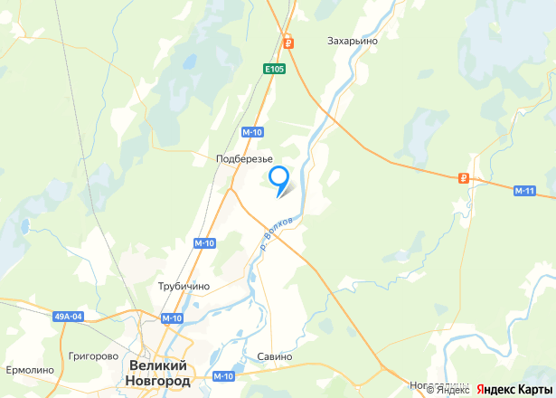Земельный участок в Новгородской обл., 400+/-7 кв.м. - Изображение местоположения