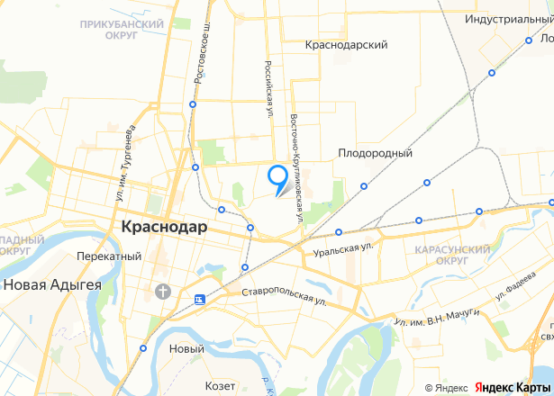 Дом 390,8 кв.м. и земельный участок 440 кв.м. в Краснодаре - Изображение местоположения