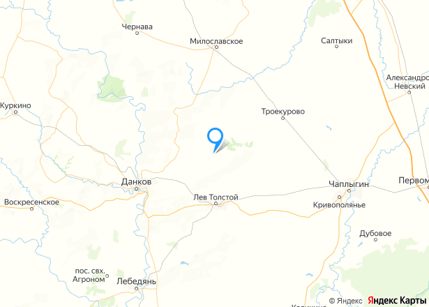 Дом 45,6 кв.м. и земельный участок 3630+/-21 кв.м. в Липецкой обл. - Изображение местоположения
