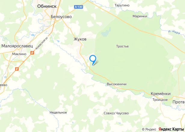 Земельный участок в Калужской обл., 600 кв.м. - Изображение местоположения