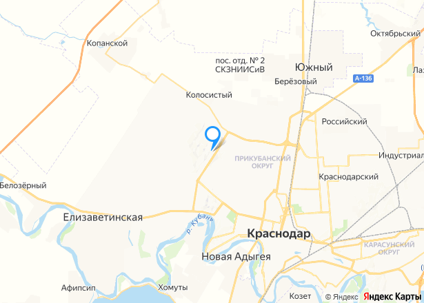Квартира в Краснодаре, 36,2 кв.м, 1 комн. - Изображение местоположения