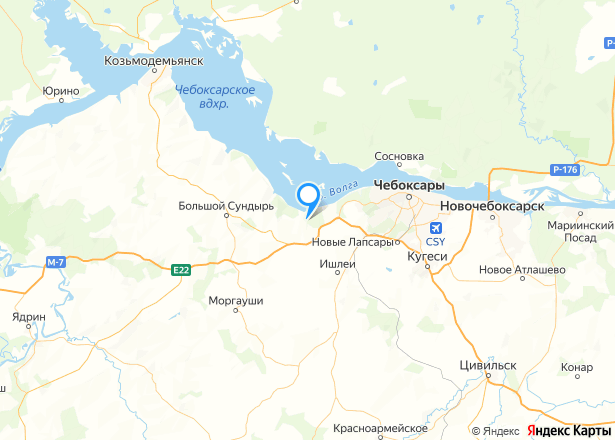 Земельный участок в Чувашии, 600 кв.м. - Изображение местоположения