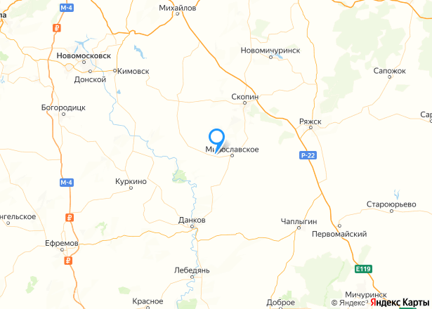 35000/10679996 доли земельного участка в Рязанской обл. - Изображение местоположения