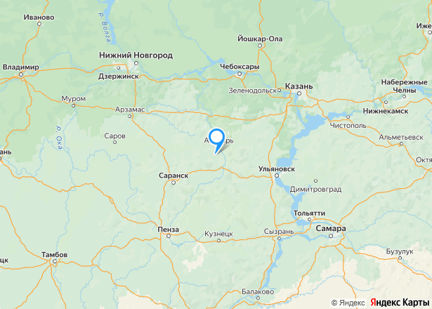 Дом 63 кв.м. и земельный участок 2971 кв.м. в Ульяновской обл. - Изображение местоположения