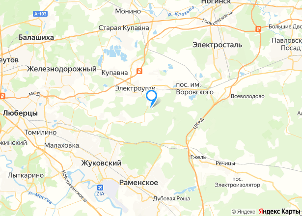 Дом 178 кв.м. и земельный участок 605 кв.м. в Московской обл. - Изображение местоположения