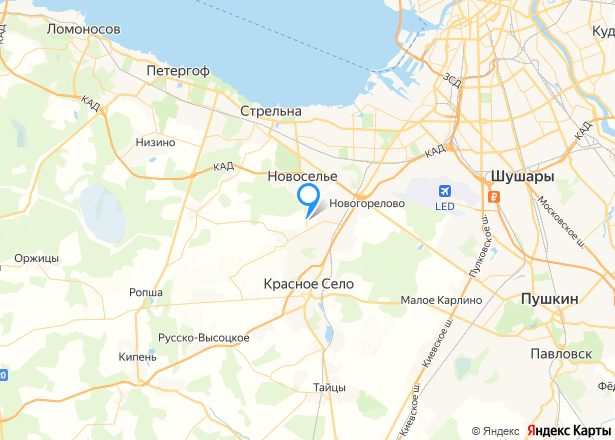 Дом 166 кв.м. и земельный участок 600 кв.м. в Ленинградской обл. - Изображение местоположения