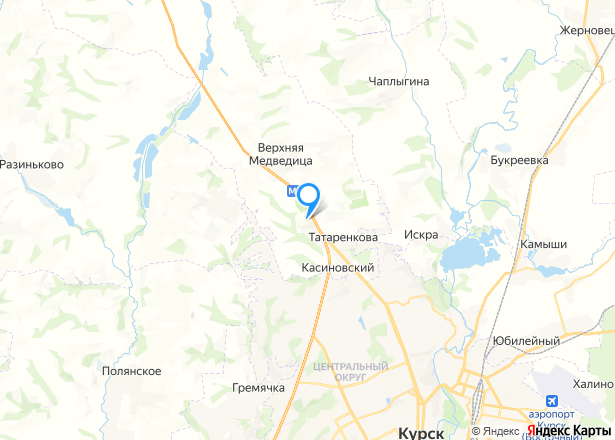 Земельный участок в Курской обл., 1000 кв.м. - Изображение местоположения