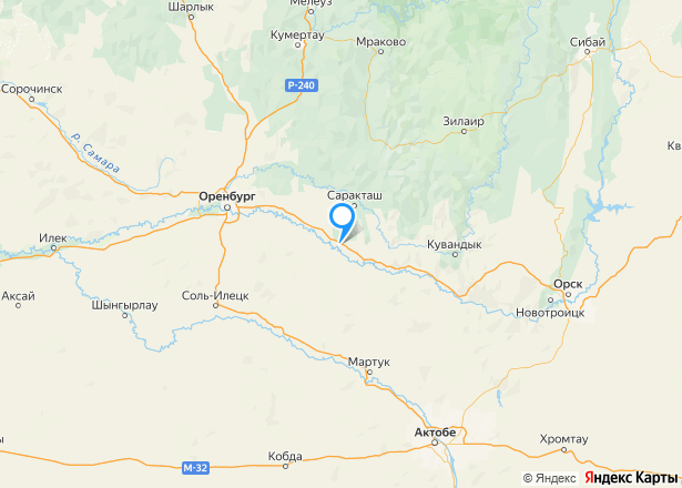 1/2601 доля земельного участка в Оренбургской обл. - Изображение местоположения