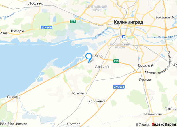 Земельный участок в Калининградской обл., 1000 кв.м. - Изображение местоположения