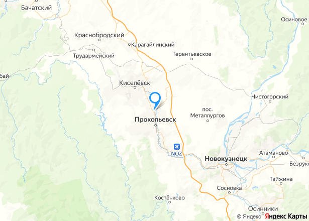 1/2 доля дома и 1/2 доля земельного участка в Кемеровской обл. - Изображение местоположения