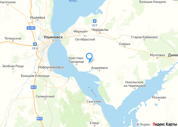 Земельный участок в Ульяновской обл., 1017+/-279 кв.м. - Изображение местоположения