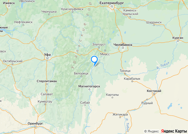 Земельный участок в Башкортостане;  площадь 1200 +/- 12 кв.м - Изображение местоположения