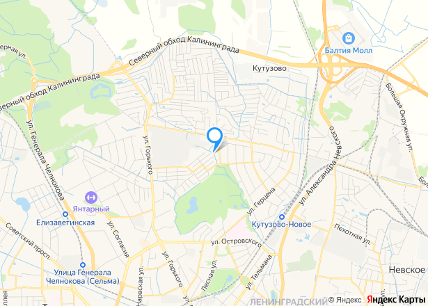 Квартира в Калининграде, 76 кв.м, 3 комн. - Изображение местоположения
