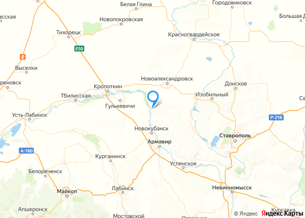Здание 852 кв.м. и 1/4 доля земельного участка в Ставропольском крае - Изображение местоположения