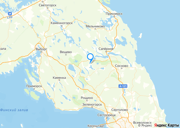 Земельный участок в Ленинградской обл., 562 кв.м. - Изображение местоположения