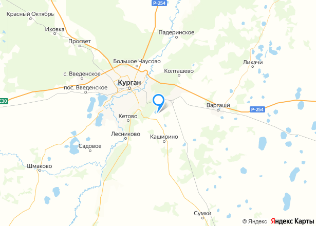 Земельный участок в Курганской обл., 1 200 кв.м - Изображение местоположения