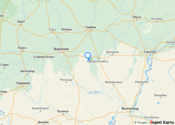 Земельный участок в Воронежской области, 1600 кв.м. - Изображение местоположения