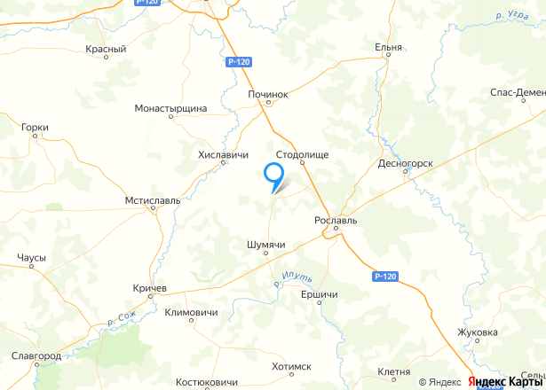 Здания и земельный участок 9096 кв.м. в Смоленской обл. - Изображение местоположения