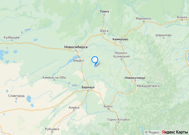 Здание 185,4 кв.м. и земельный участок 993,8 кв.м. в Новосибирской обл. - Изображение местоположения