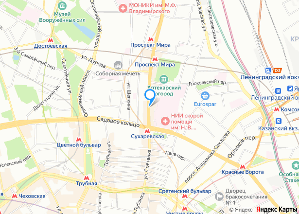 Здание 791 кв.м. и земельный участок 300 кв.м. в Москве - Изображение местоположения