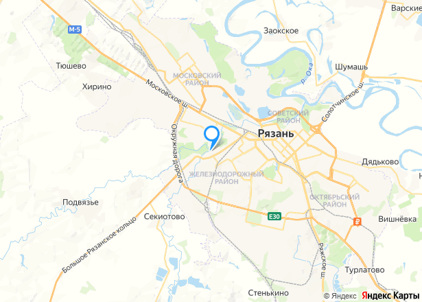 Квартира с отделкой 60,31 кв.м в ЖК «Ривер Парк», г. Рязань - Изображение местоположения