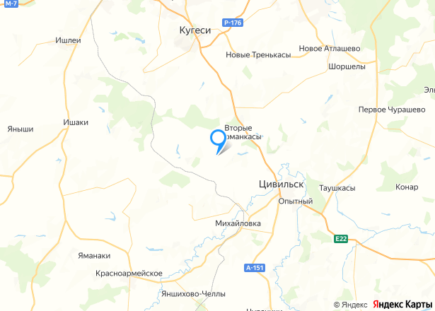 Земельный участок в Чувашии, 1808 кв.м. - Изображение местоположения