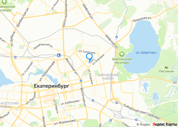 Квартира в Екатеринбурге, 69,1 кв.м, 3 комн. - Изображение местоположения