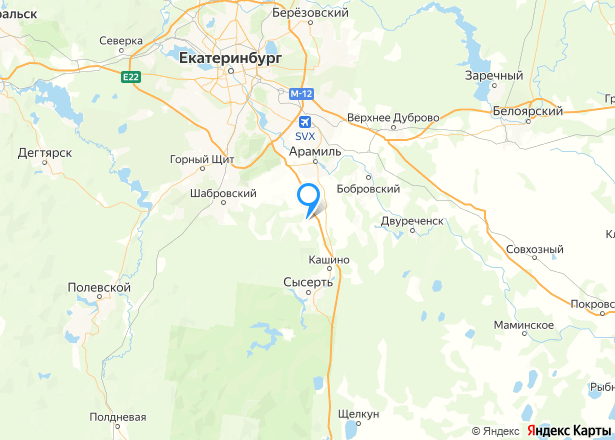 Дом 129,9 кв.м. и земельный участок 882+/-10.4 кв.м. в Свердловской обл. - Изображение местоположения