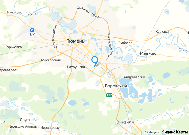Квартира в Тюмени, 35,9 кв.м, 1 комн. - Изображение местоположения