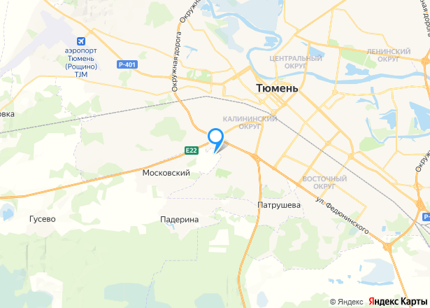 Квартира Тюменской области, 41.11 кв.м. - Изображение местоположения
