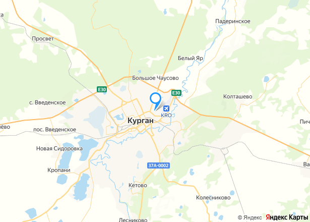 Квартира в Кургане, 36,5 кв.м, 1 комн. - Изображение местоположения
