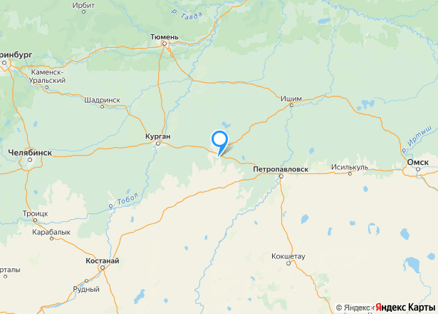 1/29 доля земельного участка в Курганской обл. - Изображение местоположения