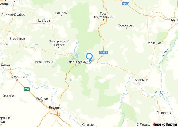 Дом 43,5 кв.м. и земельный участок 2800 кв.м. в Рязанской обл. - Изображение местоположения