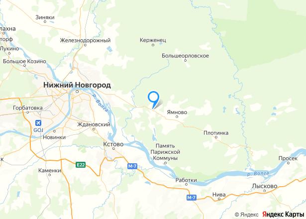 Дом 250,7 кв.м. и земельный участок 976 кв.м. в Нижегородской обл. - Изображение местоположения