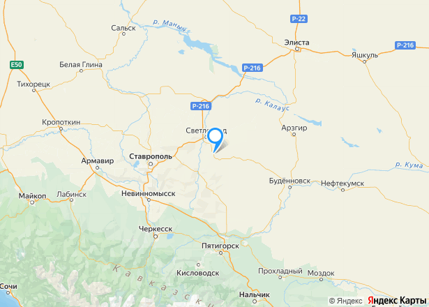 Дом 27,5 кв.м и земельный участок 1604 кв.м в Ставропольском крае - Изображение местоположения