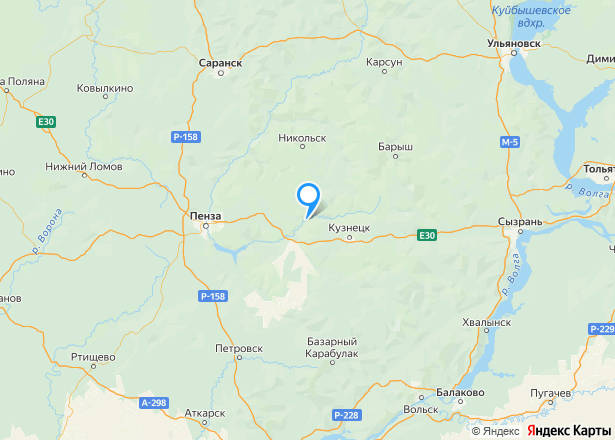 1/2 доля дома и 1/2 доля земельного участка в Пензенской обл. - Изображение местоположения