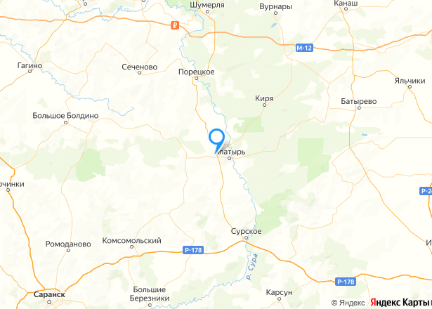 Дом 22,2 кв.м. и земельный участок 1500 кв.м. в Чувашии - Изображение местоположения