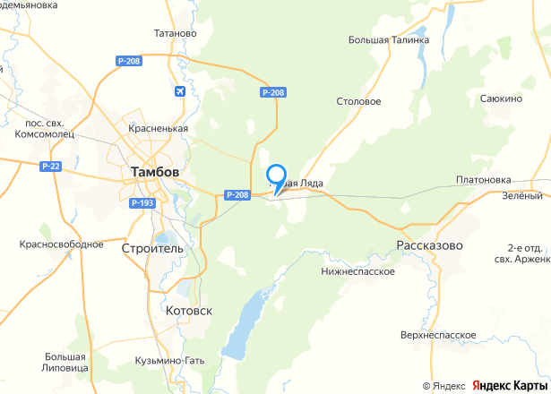 1/5 доля дома и 1/5 доля земельного участка в Тамбовской обл. - Изображение местоположения