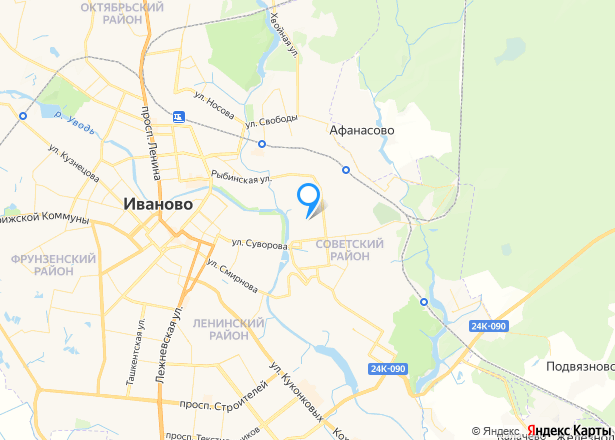 10/100 доли квартиры в Иваново - Изображение местоположения