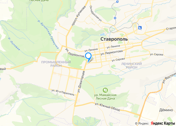 Квартира в Ставрополе, 17,8 кв.м, 1 комн. - Изображение местоположения