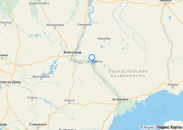 Дом 47,6 кв.м. и земельный участок 1260 кв.м. в Астраханской обл. - Изображение местоположения
