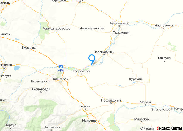 Дом 44,8 кв.м. и земельный участок 1500 кв.м. в Ставропольском крае - Изображение местоположения