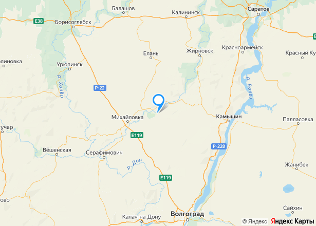 Квартира в Волгоградской обл., 52,6 кв.м, 2 комн. - Изображение местоположения