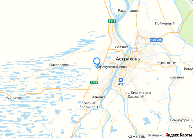 Земельный участок в Астраханской обл., 998 кв.м. - Изображение местоположения