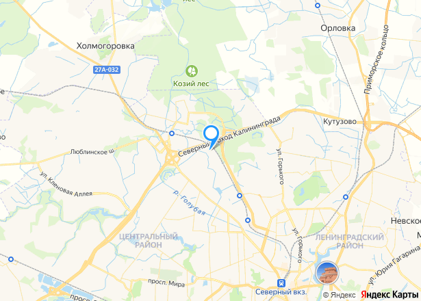 Земельный участок в Калининграде, 540 кв.м. - Изображение местоположения