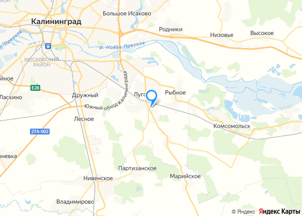 Земельный участок в Калининградской обл., 734 кв.м. - Изображение местоположения
