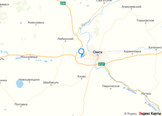 Квартира в Омской обл., 48,2 кв.м, 1 комн. - Изображение местоположения