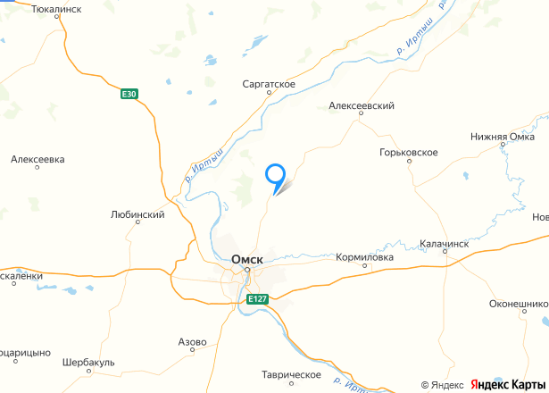 Земельный участок в Омской обл., 400 кв.м. - Изображение местоположения